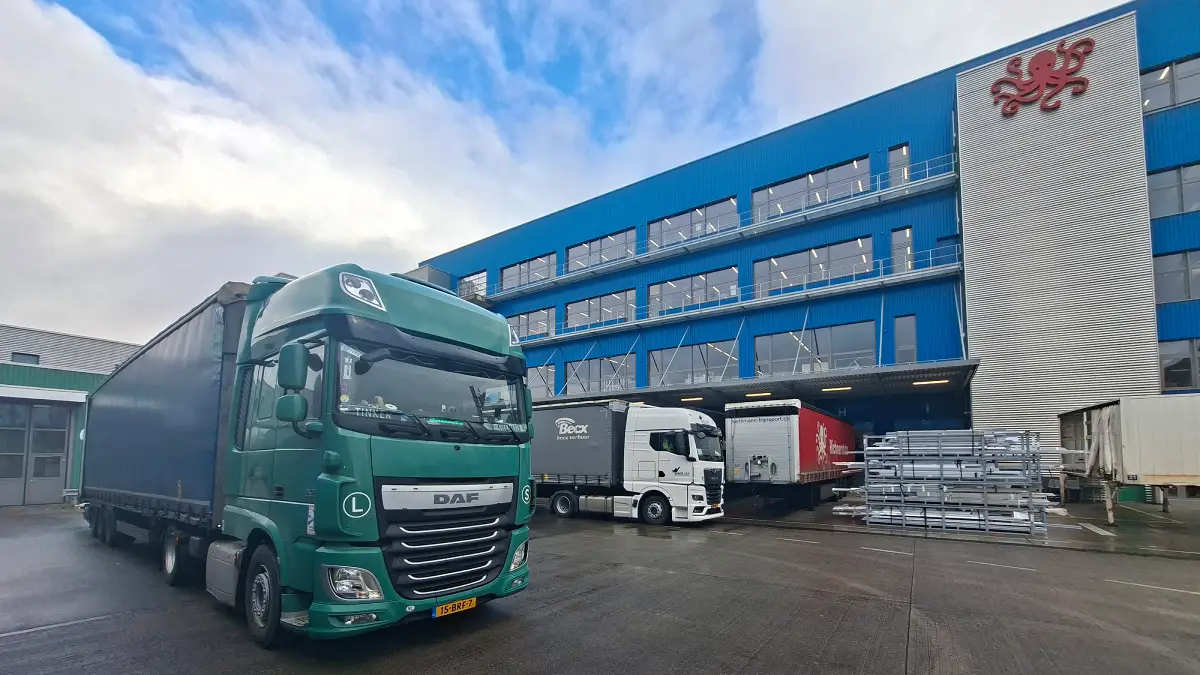 Tour truck arriving at arena